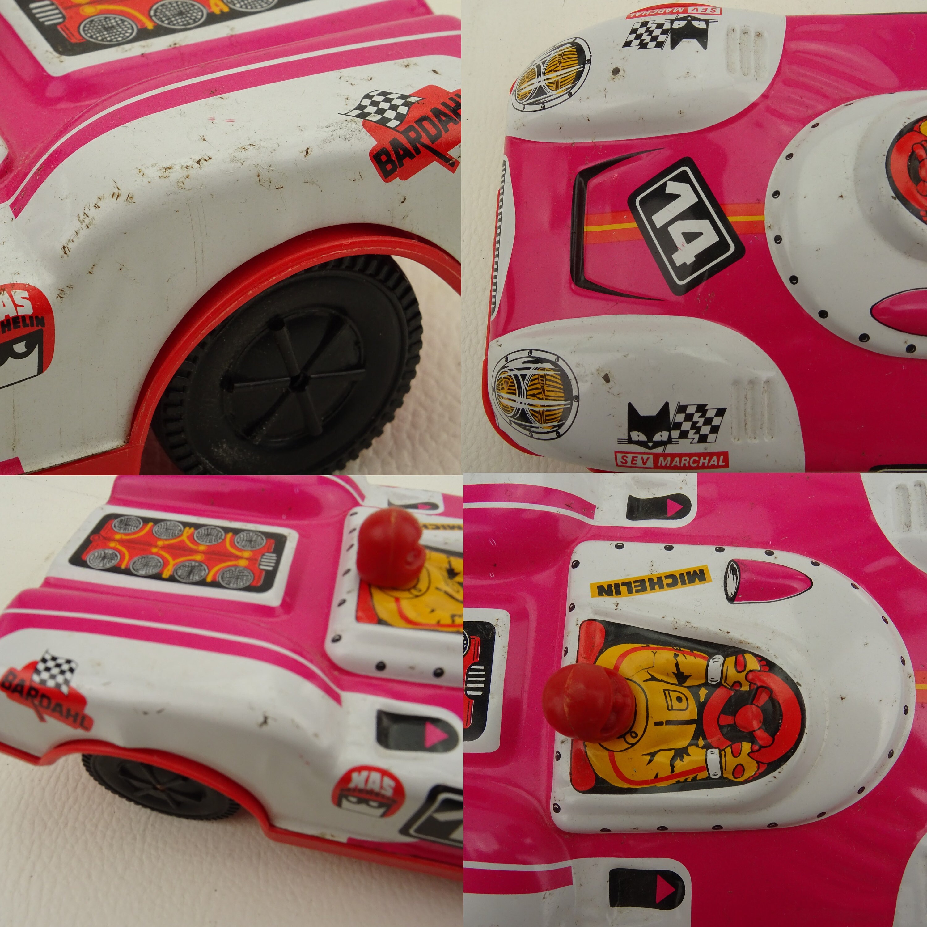 Voiture Ancienne Joustra Porsche 23 Cm – Tôle Friction Fonctionnelle – Jouet Vintage