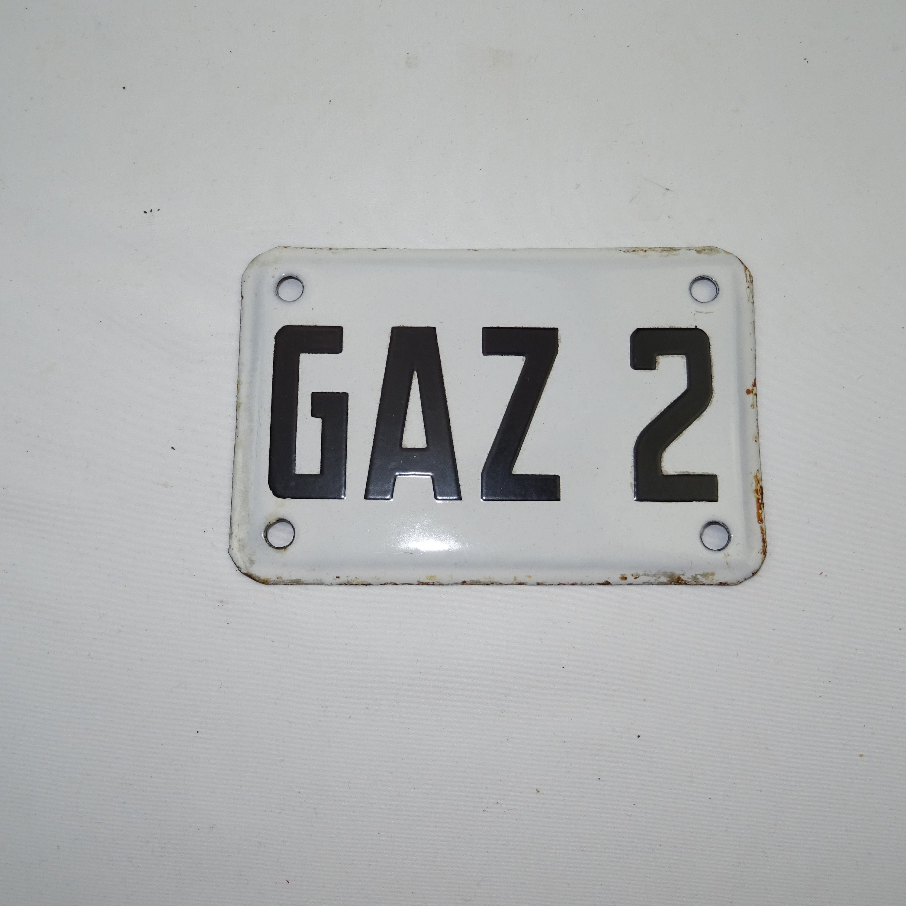 Plaque Originale en Tôle Émaillée d'usine à Gaz/Collection Plaques Émaillées Bombées Décoration Mura