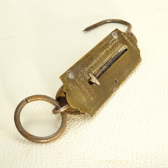 Peson De Poche Vintage En Laiton - Balance 25kg - Fabriqué En Allemagne - Objet De Métier