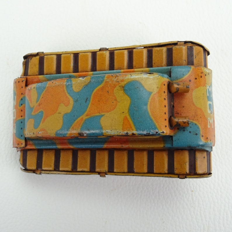 Juguete de hojalata de tanque mecánico CK hecho en Japón KSG / colección de juguetes antiguos de metal / tanque de llave / juguete de piso imagen 9