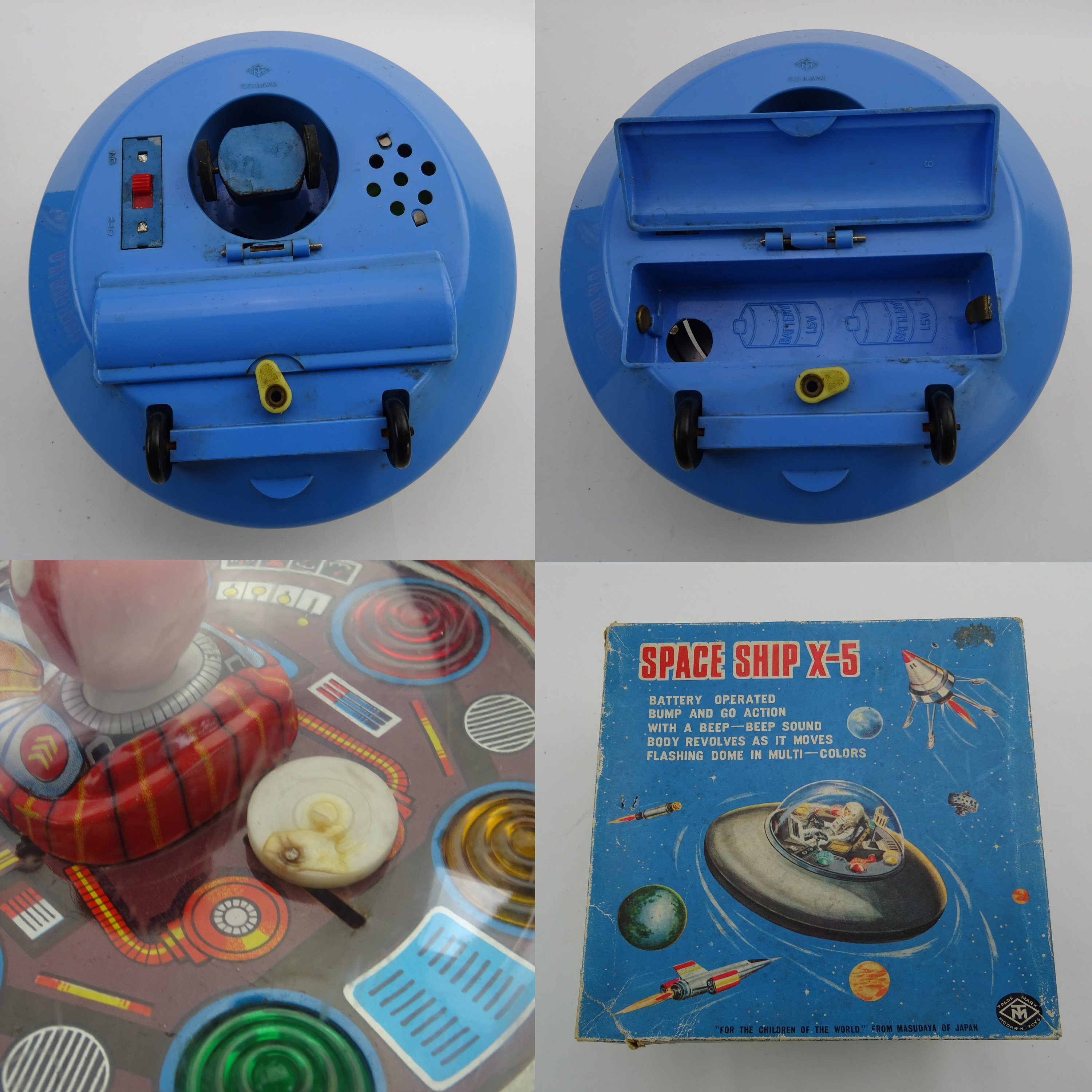 Flying Saucer Space Ship X 5 Masudaya Japan / Modern Toys Flying Saucer Space Ship X 5 Masudaya Japan / Modern Toys