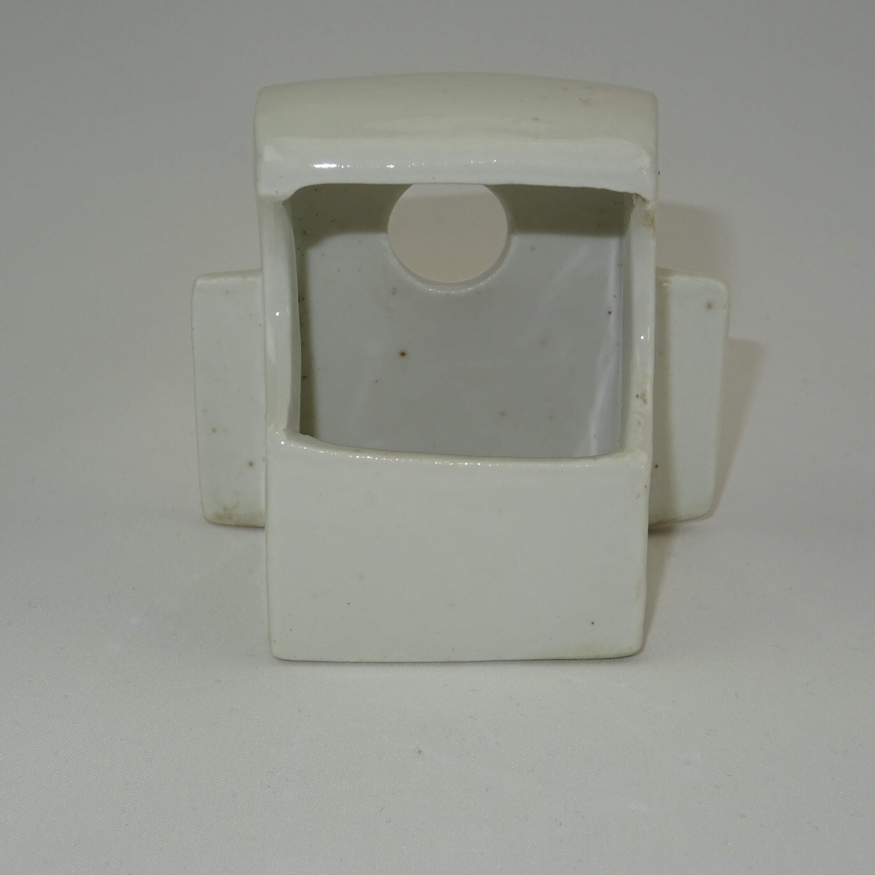 Vieille Mangeoire à Oiseaux en Céramique/Accessoire Pour Cage Oiseau Vintage Décoration de Véranda C