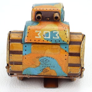Juguete de hojalata de tanque mecánico CK hecho en Japón KSG / colección de juguetes antiguos de metal / tanque de llave / juguete de piso imagen 6