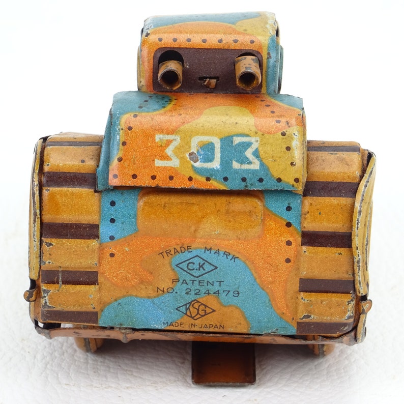 Juguete de hojalata de tanque mecánico CK hecho en Japón KSG / colección de juguetes antiguos de metal / tanque de llave / juguete de piso imagen 6