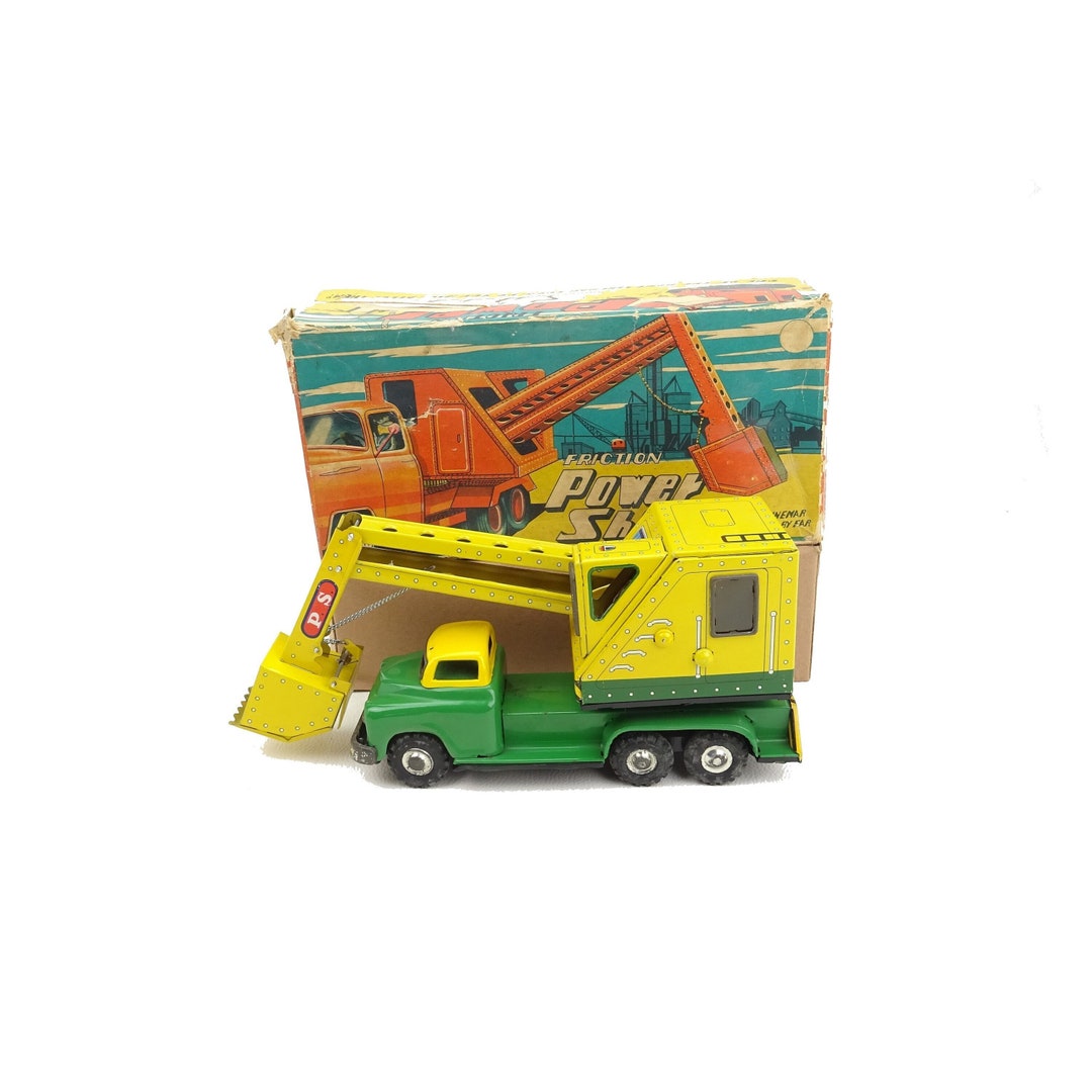 Buy Rare Linemar GMC Crane Truck Toy Japanese Retro Sheet Metal Friction  Car Old Toys Power Shovel Construction Vehicle Online in India