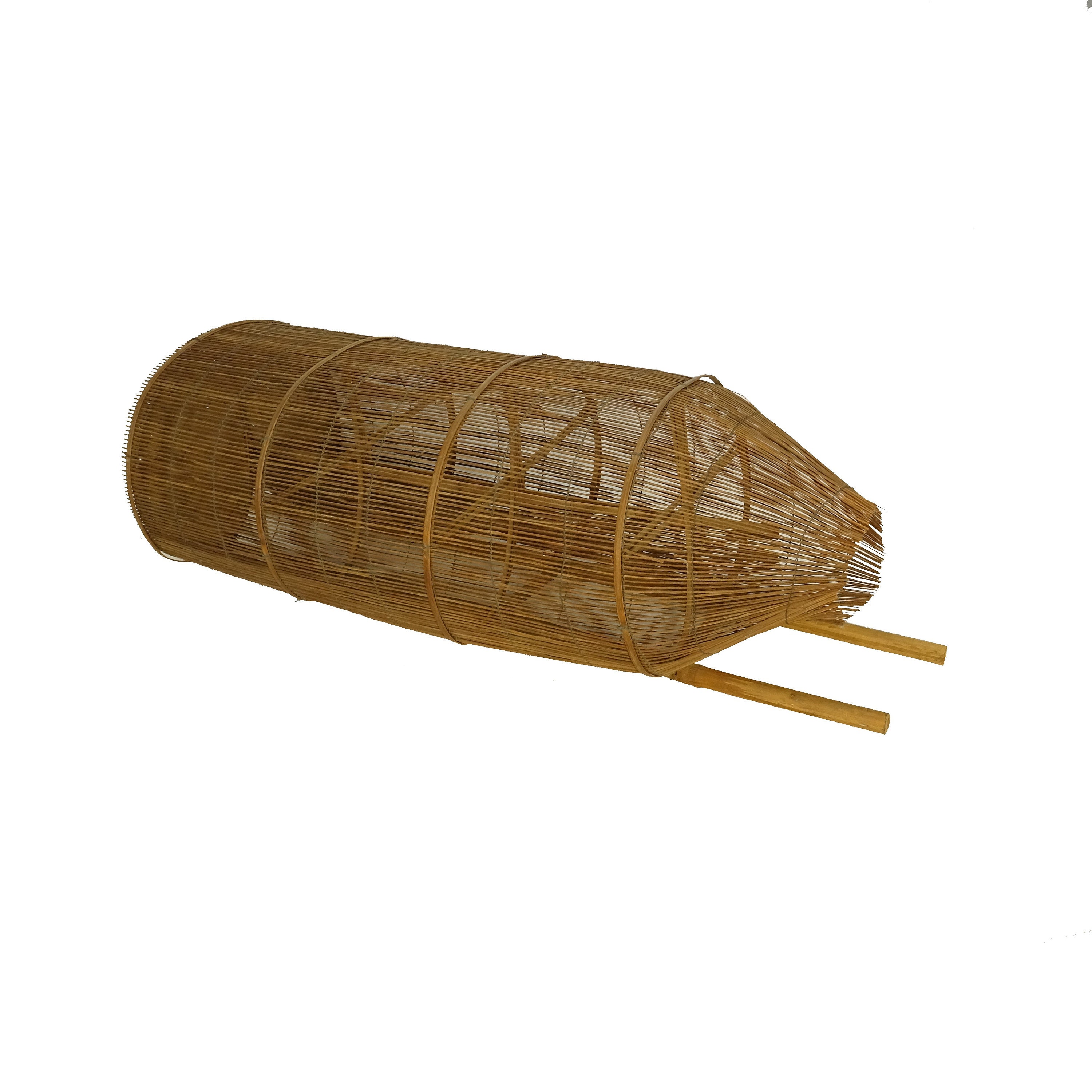 Old Bamboo and Wicker Fish Trap / Old Trap Cage / Exotic Tropical
