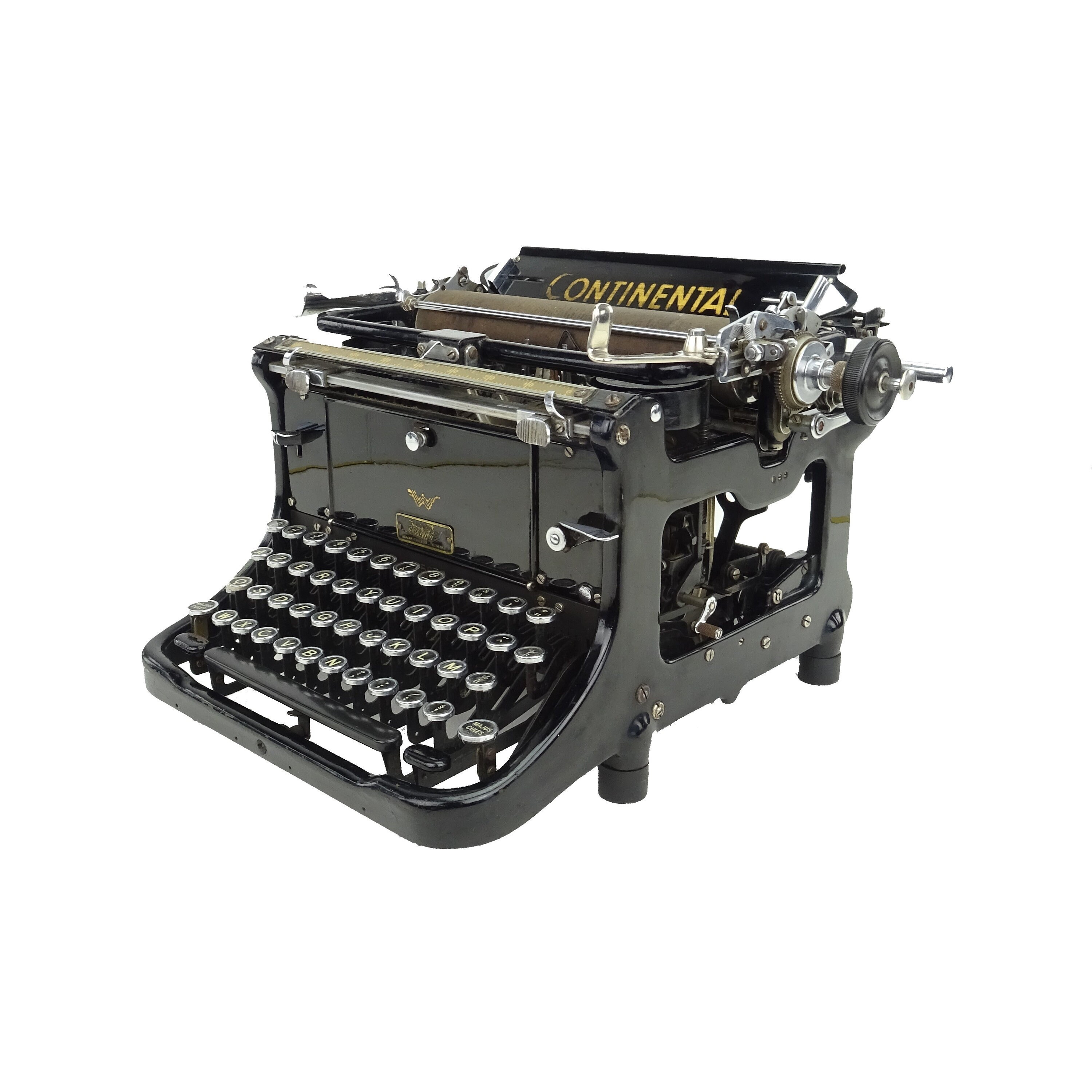 Vieille Machine à écrire Continental, Super Déco Vintage Noire Vernie