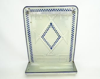 Dish drainer in lustucru enamelled sheet metal / Vintage kitchen decoration / support for ladle and utensils / culinary art / hook