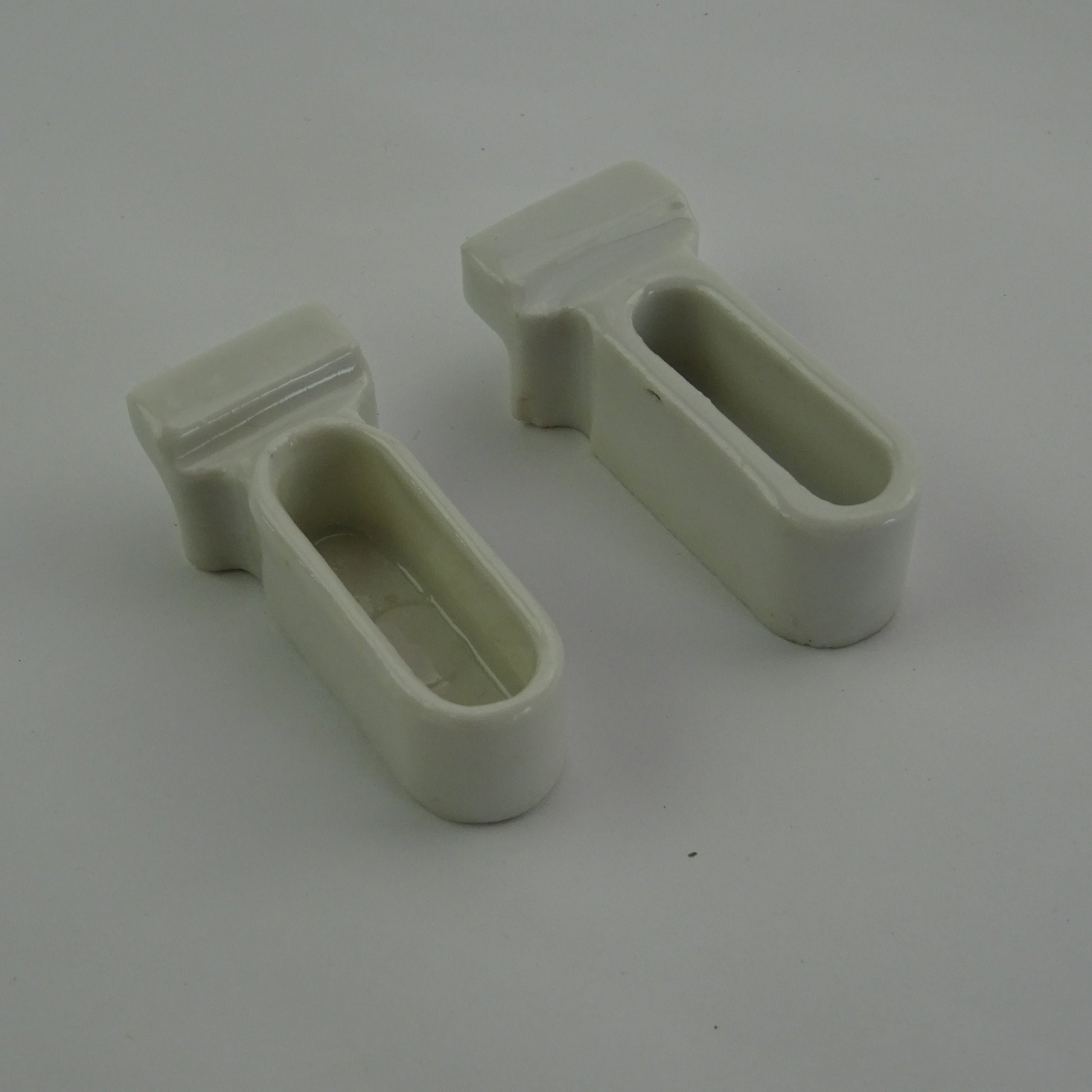 2 Vieilles Mangeoires à Oiseaux en Céramique/Accessoires Pour Cage Oiseau Vintage Décoration de Véra