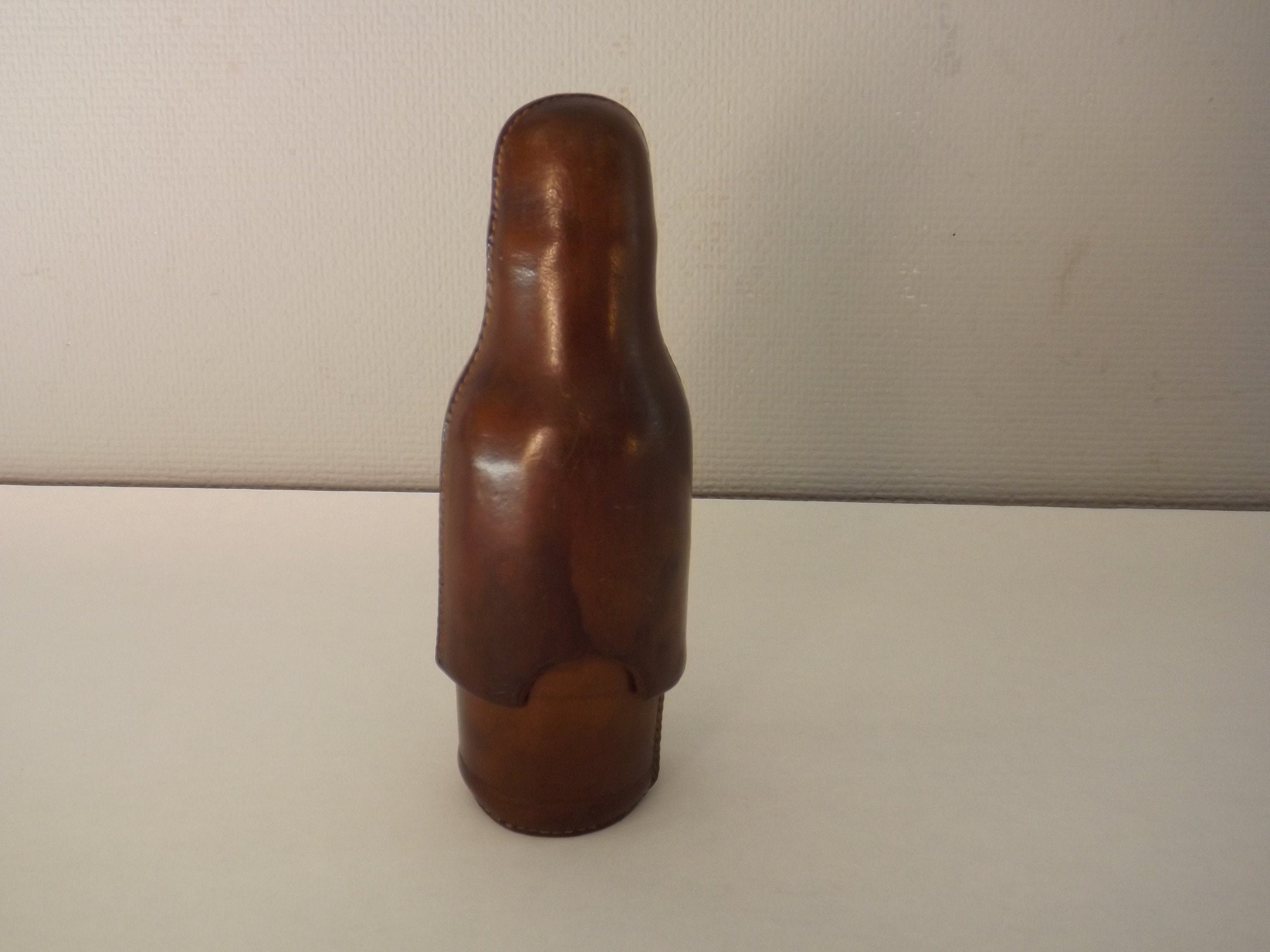 Rare Étui en Cuir de Bouteille Pharmacie/Flacon Médical d'apothicaire Collection Médecine Décoration