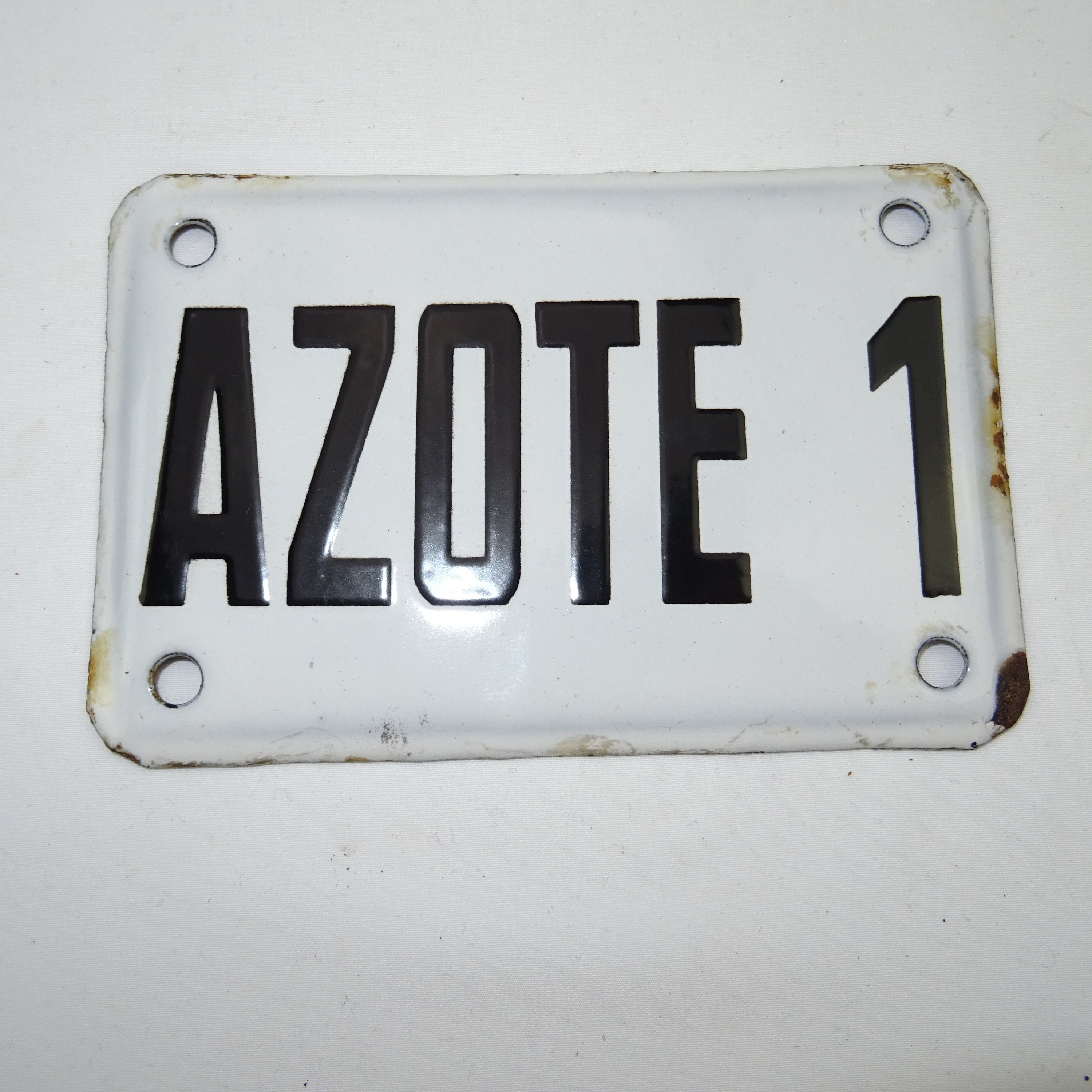 Plaque Originale en Tôle Émaillée d'usine à Gaz/Collection Plaques Émaillées Bombées Décoration Mura