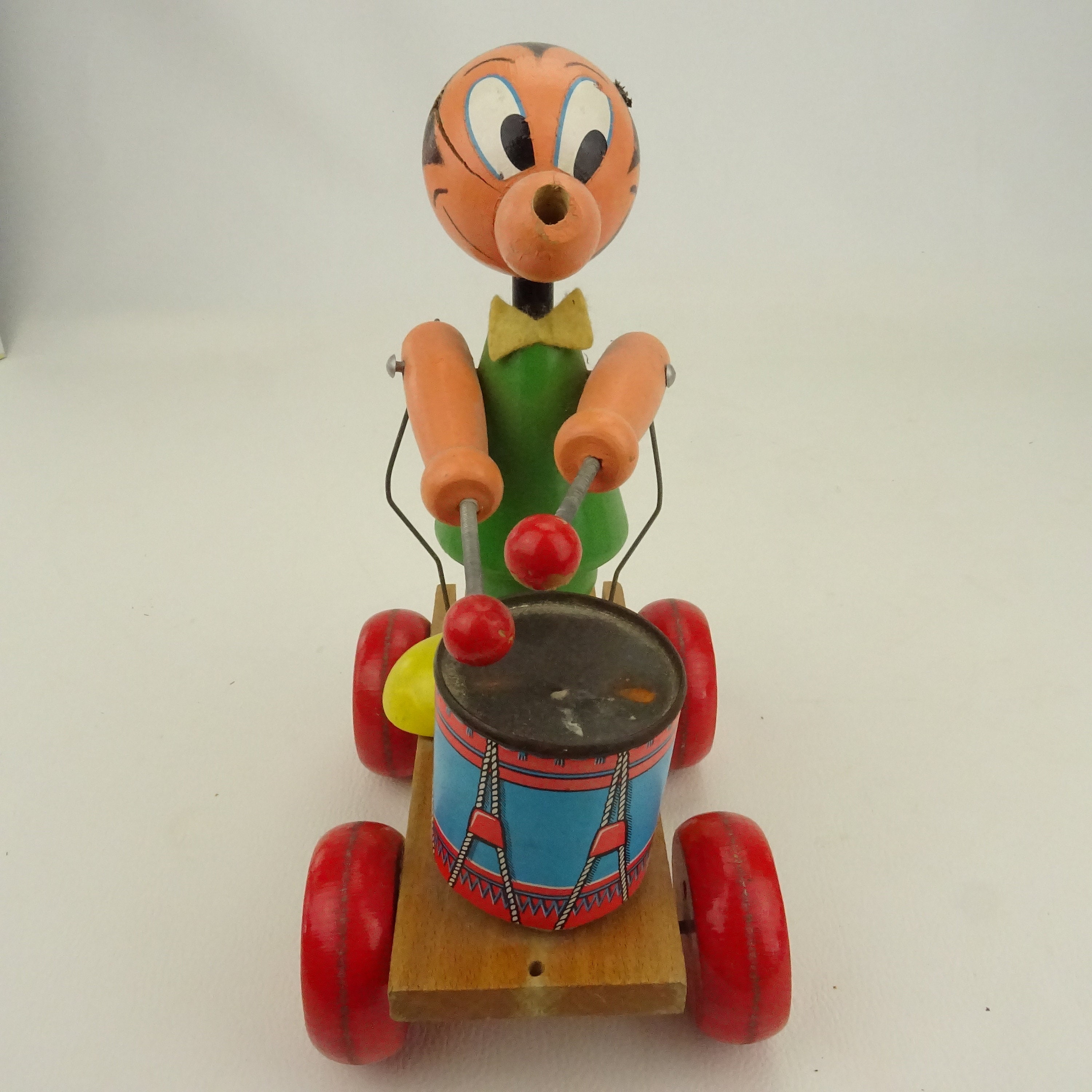 Jouet à Bascule Mickey Mouse Vintage En Bois - Vilac - Avec Plate-forme Roulante
