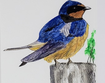 Bird Decor Gift For Bird Watcher Watercolour Bird Art Tree Swallow print Swallow painting Bird Wall Art Bird art print Bird Lover