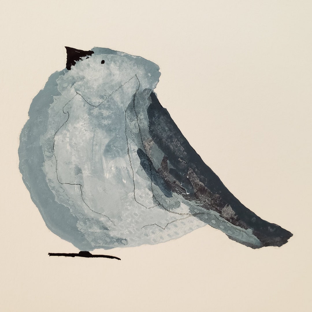 Original Blue Bird Painting Wall Art Bird Blue Bird Art Etsy