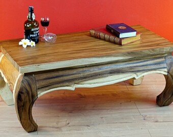 Natural Beauty Suar Solid Wood Opium Coffee Table - 100 x 50cm