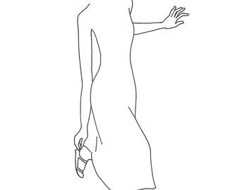 Fixation de sa chaussure - Minimaliste Line Art Print Noir et Blanc