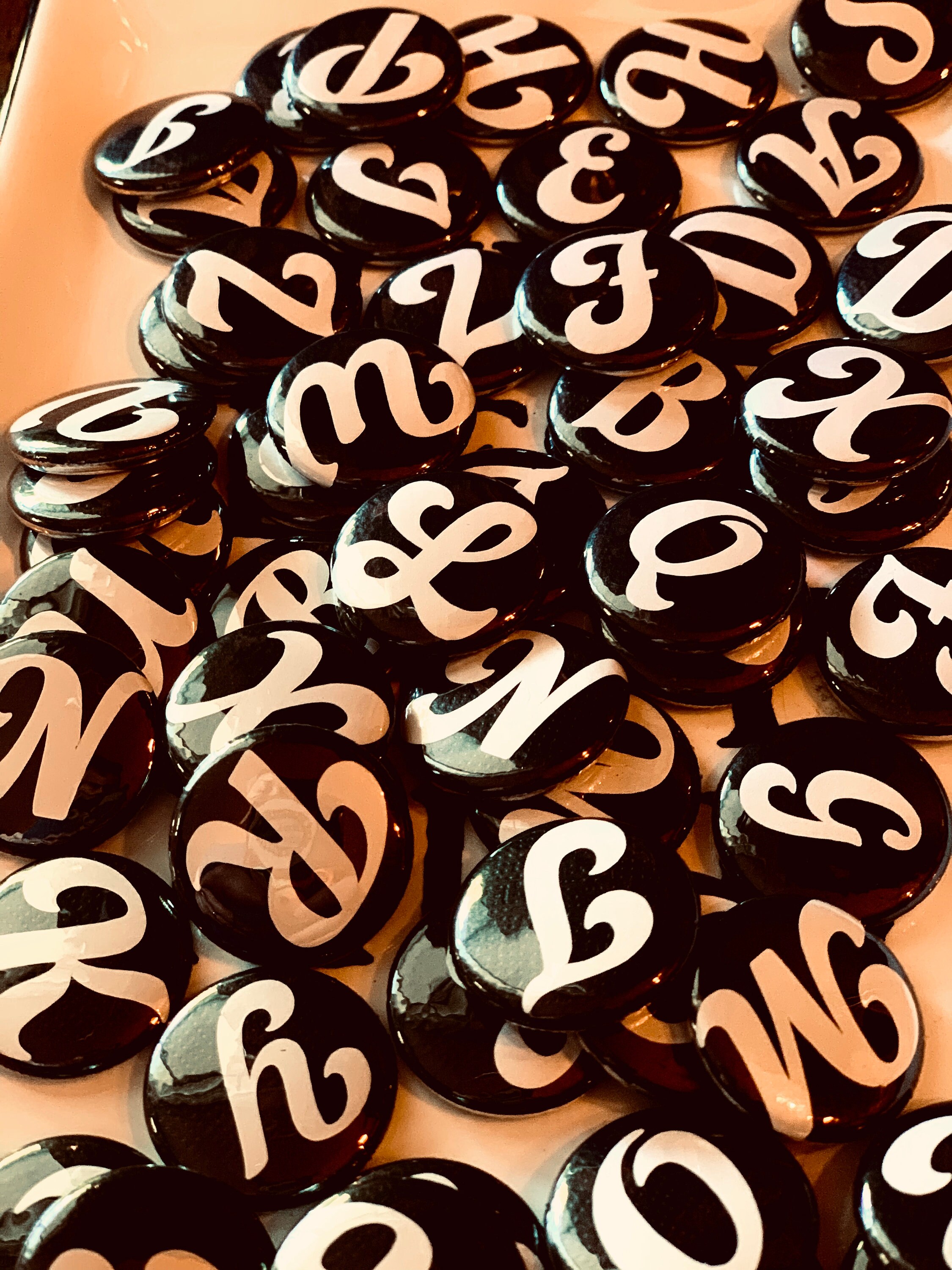 1 Monogram Button Pins Individual Letter initial pins Etsy