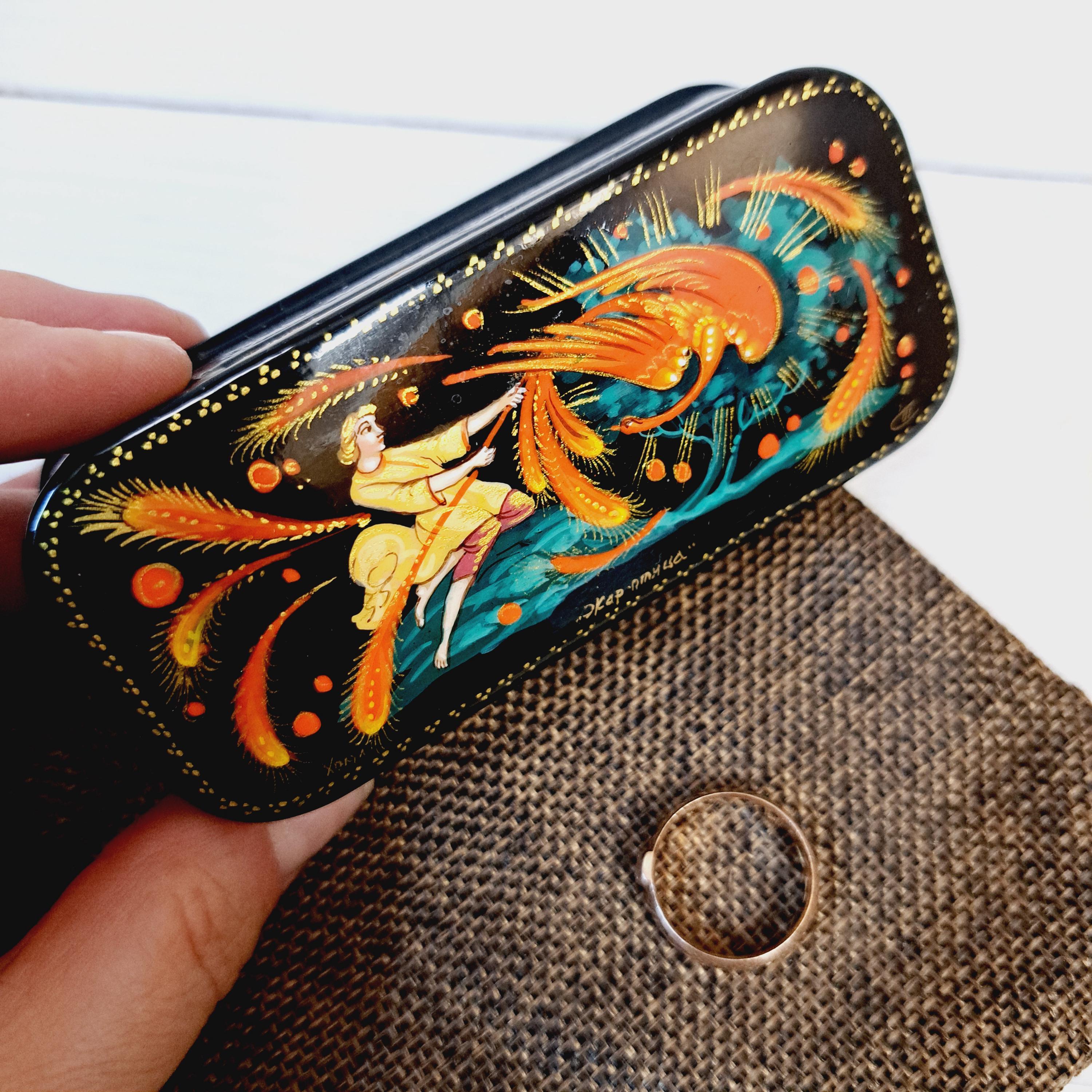 Russian Lacquer Box: Firebird & Ivan. H1.6