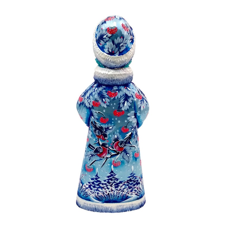 Russian wooden carved snow maiden Christmas hand painting decoration for home 9.84 Snow princess, snegurochka