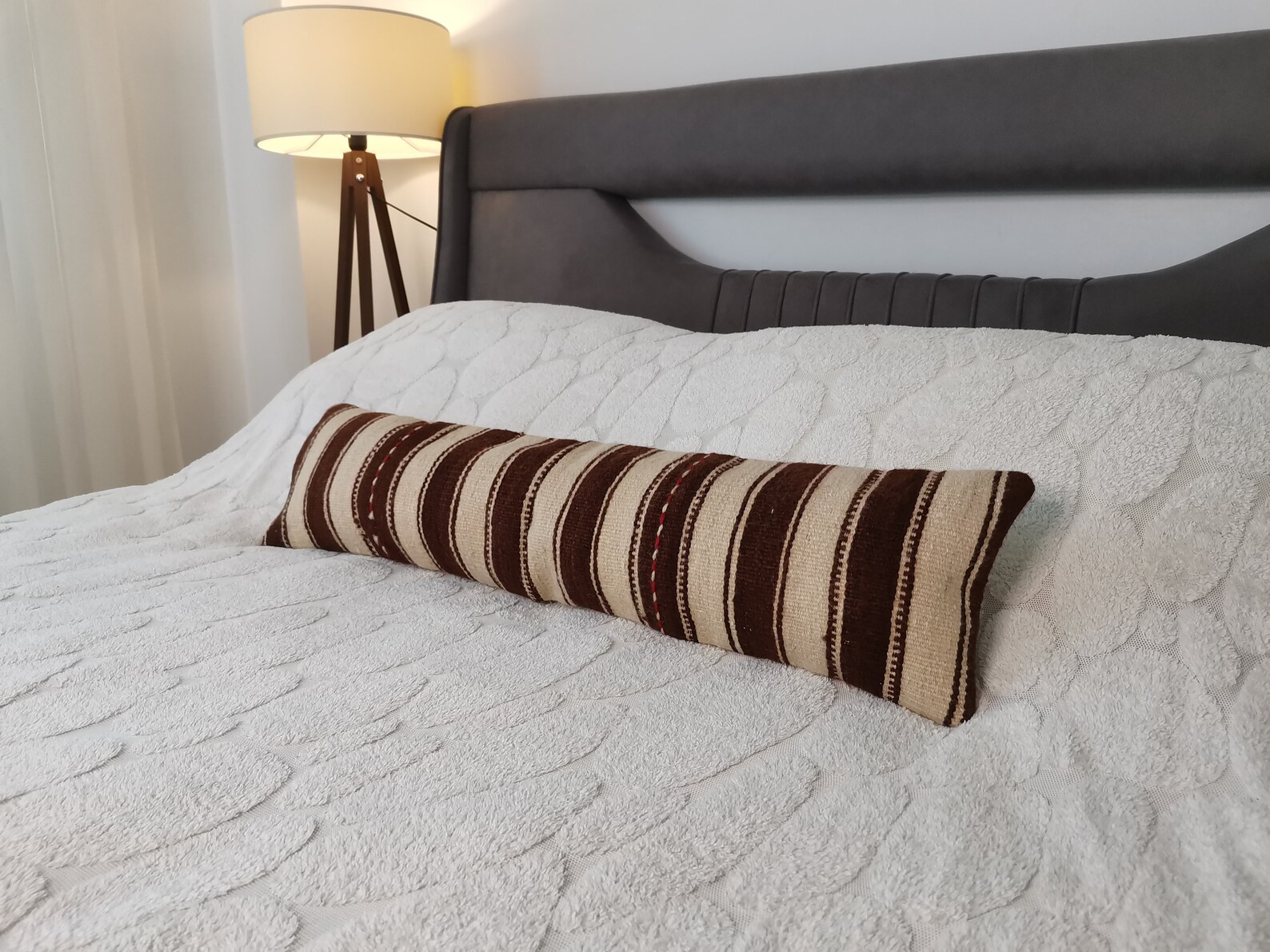 Bed pillow cover long lumbar pillow handmade pillow king