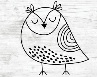 Adorable Owl SVG File for Cricut & Silhouette Machines, Owl dxf, Owl png, Owl eps