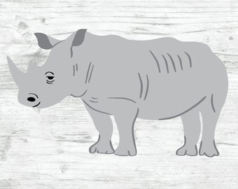 Rhino SVG File for Cricut & Silhouette Machines, Rhinoceros svg, Safari Animal svg, Rhino png, Rhino dxf, Rhino eps
