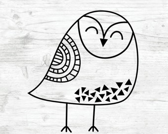 Schattige uil SVG-bestand voor Cricut & Silhouette Machines, uil dxf, uil png, uil eps