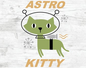Space Cat SVG-Datei für Cricut & Silhouette Maschinen, Katze svg, Space svg, Astronaut svg, Kitty svg