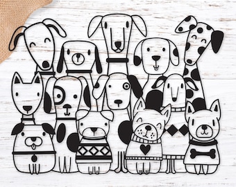 Honden SVG, puppy's svg, honden snijden bestand, honden clipart