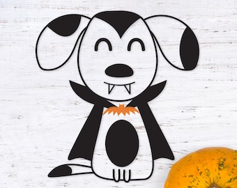 Vampiro SVG. Perro de Halloween SVG. Lindo perro vampiro svg. Cachorro de Halloween Svg para niños. Perro Svg para camisas. Lindo Halloween Svg para Cricut.