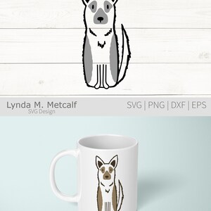 Puede incluir: Una ilustraci&oacute;n digital de un perro blanco y marr&oacute;n sentado con las orejas levantadas. El perro est&aacute; delineado en negro y tiene la nariz y los ojos marrones.