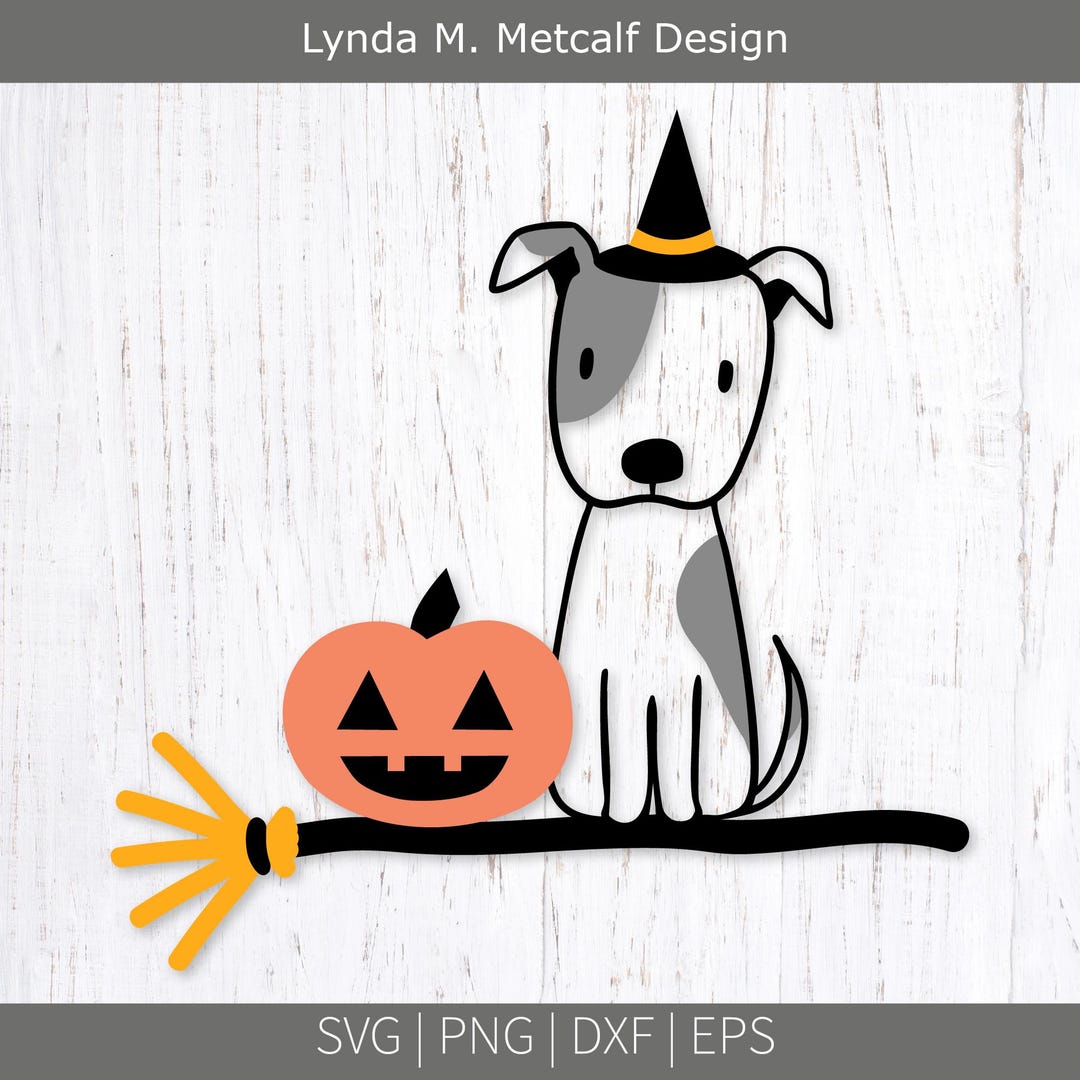 Halloween Witch Puppy on a Broom Svg Cut File. Spooky Dog Png ...