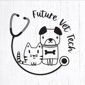 Future Vet Tech Cat and Dog Svg. Vet School Png Clipart. Pet Veterinary Assistant Svg for Shirts, Mugs, Gifts. Small Animal Vinyl Svg File.