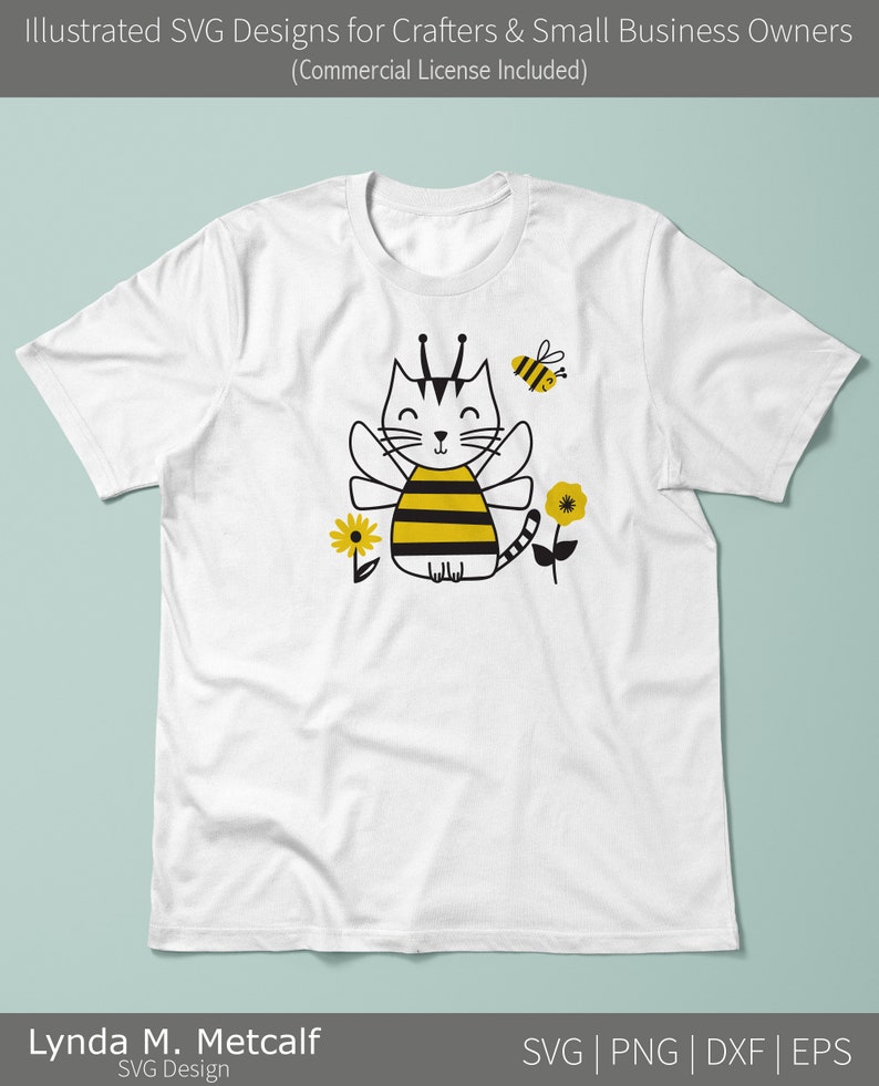 Cat SVG Bumblebee Svg Kitty Svg Kids Svg Summer Bees and - Etsy