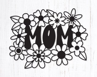 Mom Svg. Happy Mother's Day Svg. Gift for Mom Cut File. Retro Flower Svg Cut File. Floral Mom Png. Boho Mother's Day Svg Design for Shirts.