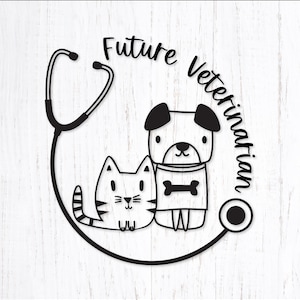 Future Veterinarian Svg. Cat and Dog Svg Cut File. Vet School Png Clipart. Pet Veterinarian Svg for Shirts and Gifts. Animal Vinyl Svg File