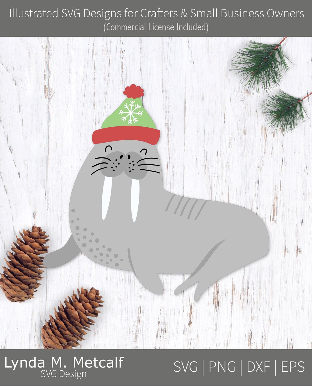 Christmas Walrus SVG Walrus Svg Holiday Walrus Svg Walrus Etsy