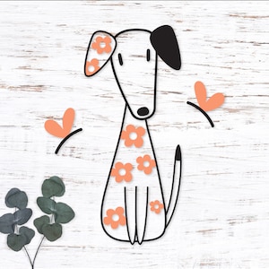 Flower Dog Svg. Spring Dog SVG. Dog Butterfly Svg. Flower Dalmatian Svg. Dog Svg File for Cricut. Floral Dog Svg. Puppy Svg