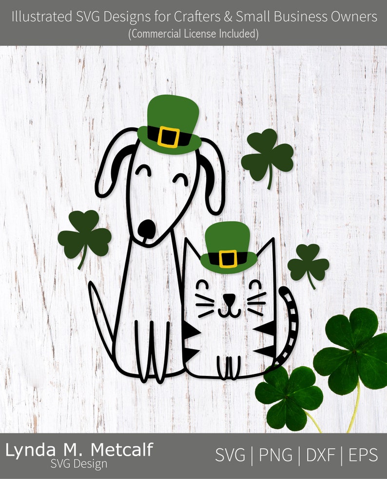 Irish Cat svg. Irish Dog svg. St Patricks Day Cat and Dog Svg. Irish Cat Svg Cut File. Irish Dog Clipart. St Patricks Svg for Kids image 1