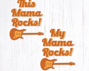 This Mama Rocks Svg. My Mama Rocks Png. Retro Mother's Day Svg File. Mom and Child Matching Designs for Shirts. Mother Daughter Svg Bundle