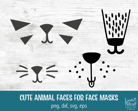 Animal Faces For Face Masks Svg Bundle Cat Face Svg Dog Face Etsy