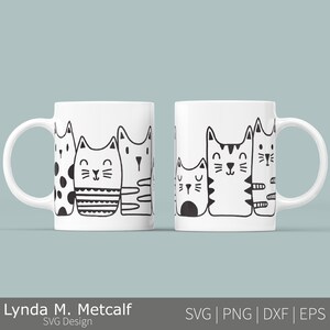 Archivo SVG de gatos con plantas para prensa de tazas Cricut, SVG de gatos, SVG de plantas, SVG de cactus, Diseño de gatos con plantas para sublimación