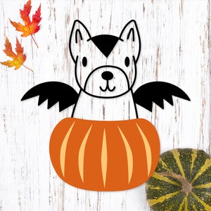 Fledermaus Hund Halloween Hund SVG. Vampir Hund Datei geschnitten. Süßer Hund Halloween Png. Französische Bulldogge Gruseliger Hund für Shirt. Gruseliger Hund