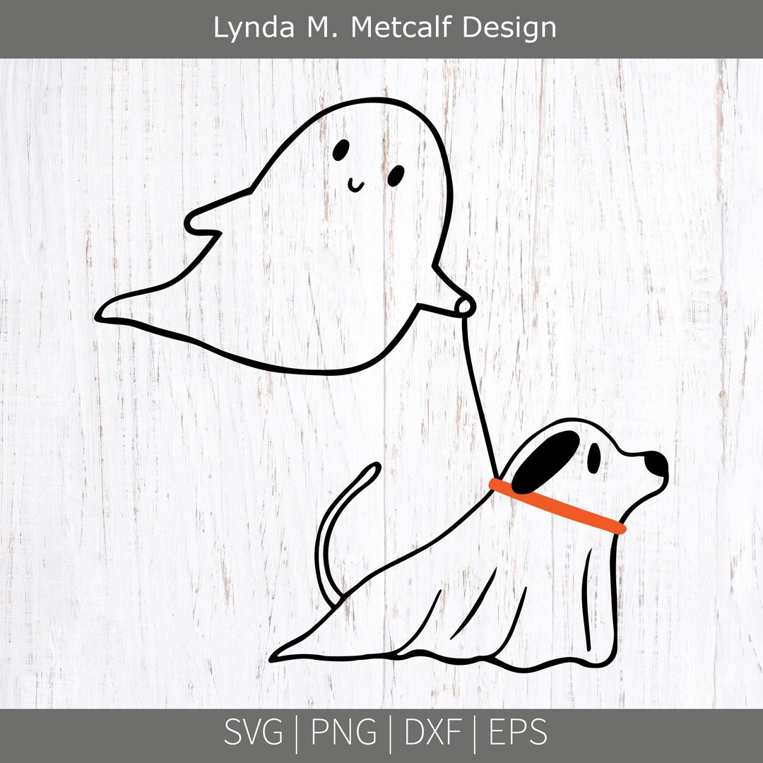 Halloween Ghost With Dog Svg Cut File. Spooky Ghost and Dog Png Clipart ...