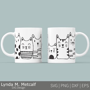 Fichier SVG chats pour presse à mugs Cricut, conception SVG chat, conception SVG chats mignons pour sublimation