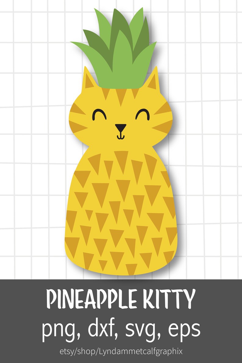 Pineapple Cat SVG Kitty svg Pineapple Kids svg Summer Etsy