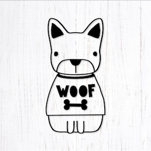 Französische Bulldogge Wuff Png Clipart. Hundeknochen Dxf. Welpe Eps Vektor. Niedliche Hunde-Svg-Datei für Shirts. Pet Lover Vinyl Datei