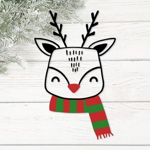 Kerst Rendieren Svg. Vakantie Rendier Png Clipart. Winter rendieren Dxf. Rendieren Gelaagde Eps Vector. Leuke kerst-svg voor kinderen