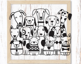 Assorted Dog Breeds SVG, Dogs svg, Puppies svg, Dogs Cutting File, Dogs Clipart, Pack of Dogs