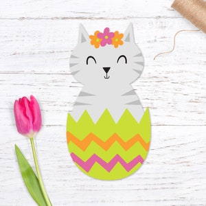 Chat SVG pour Pâques, svg oeuf de Pâques, svg enfant pour Pâques, Pâques Kitty svg